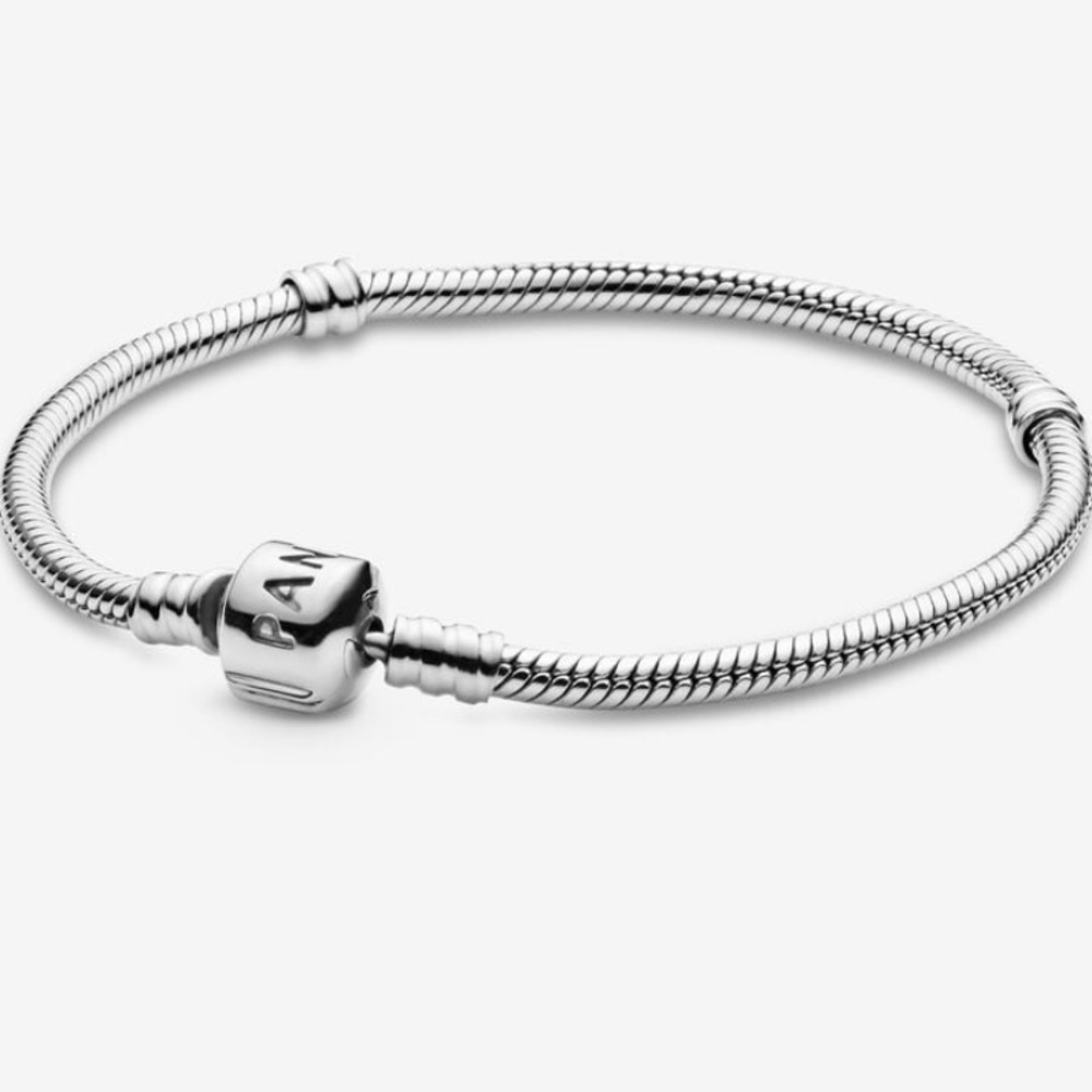✨Pandora✨Moments Sterling Silver Snake Chain Bracelet with Charms and Clips - Picture 6 of 15